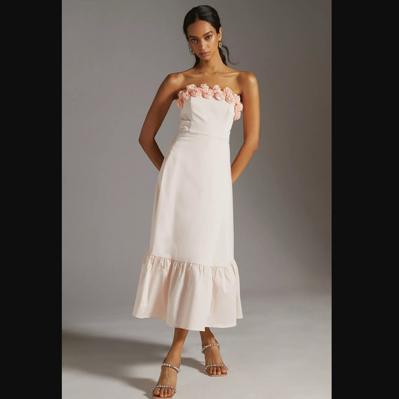 Anthropologie Dresses & Skirts - Anthropologie Hutch Pink Floral Hem Maxi Dress - New - Size 12